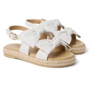 Janie and Jack White Bow Espadrille Sandals for Kids Size 13